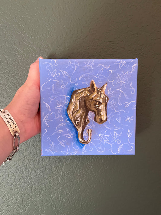 “Hooked on horses” Original mini painting